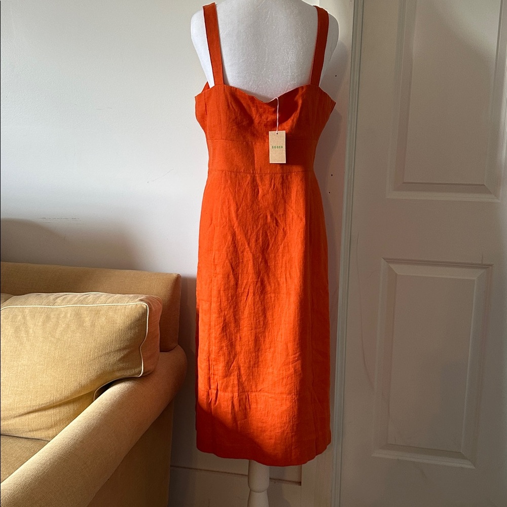 Boden Petite Vibrant Orange Linen Dress NWT! - Picture 8 of 11